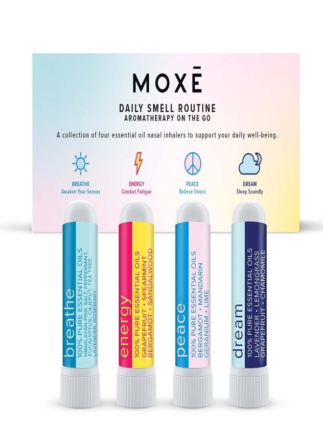 MOXE Daily Aromatherapy Nasal Inhalers Set, All Day Aromatherapy, Therapeutic Grade Essential Oils, Easy & Safe, Leakproof, Portable, Clear Congestion, Improve Energy, Naturally Calming & Relaxing - Image 1